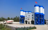 Configuration of 120 cubic meters commercial concrete batching plant for sale