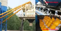 Material conveying and water distribution system for the 60 m³ concrete batching plant