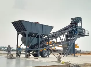YHZS100 Mobile Concrete Batching Plant,100 cubic Mobile Concrete Mixing Plant