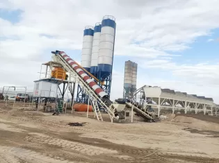 HZS120 Concrete Batching Plant, 120 cbm Concrete Mixing Plant