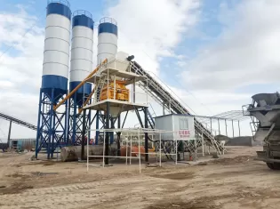 HZS120 Concrete Batching Plant, 120 cbm Concrete Mixing Plant