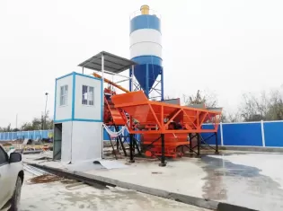 HZS25 Concrete Batching Plant, 25 cbm Concrete Mixing Plant