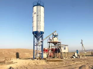 HZS25 Concrete Batching Plant, 25 cbm Concrete Mixing Plant