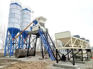 HZS75 Concrete Batching Plant, 75 cbm Concrete Mixing Plant