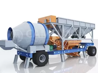 Drum Mobile Concrete Batching Plant, Drum Mixer Concrete Mixing Plant, Small Mobile Batching Plant