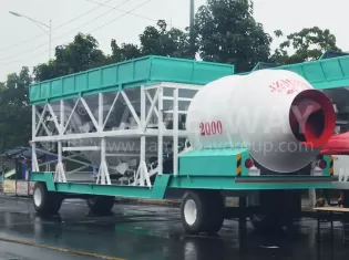 Drum Mobile Concrete Batching Plant, Drum Mixer Concrete Mixing Plant, Small Mobile Batching Plant