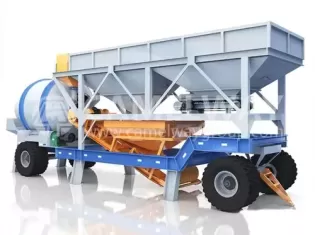 Drum Mobile Concrete Batching Plant, Drum Mixer Concrete Mixing Plant, Small Mobile Batching Plant