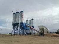 How much site area is needed to build a concrete batching plant?