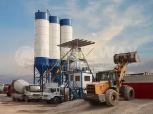 HZS75 Concrete Batching Plant, 75 cbm Concrete Mixing Plant