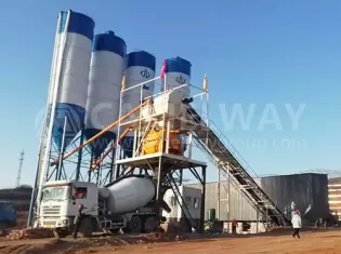 HZS90 Concrete Batching Plant, 90 cbm Concrete Mixing Plant