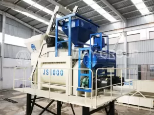 JS1000 Concrete Mixer,1000L Twin Shaft Concrete Mixer
