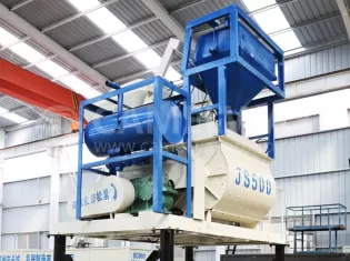 JS500 Concrete Mixer, 500L Twin Shaft Concrete Mixer