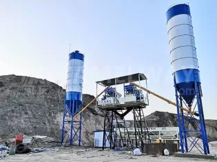 HZS25 Concrete Batching Plant, 25 cbm Concrete Mixing Plant