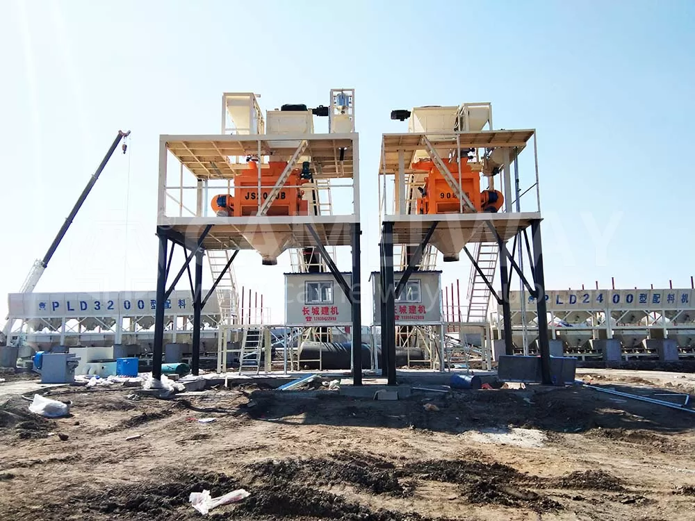 2HZS90 Stationary Concrete Batching Plant in South Africa