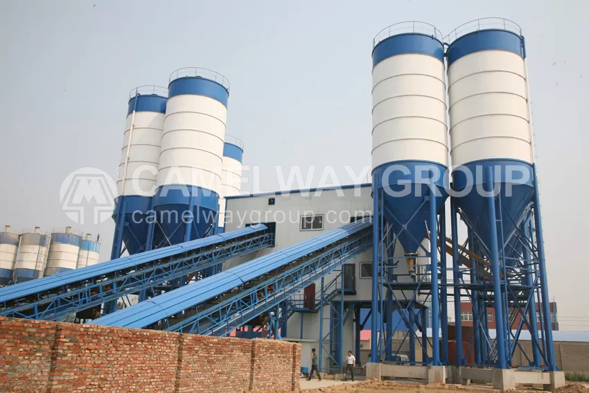 double hzs180 concrete mixing batching plant