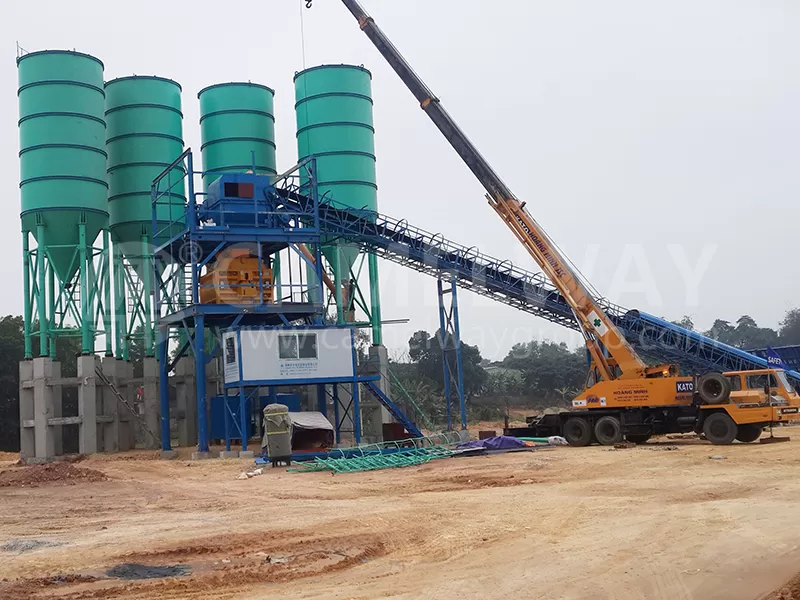 HZS180 Concrete Mixing Plant for Sale in Myanmar