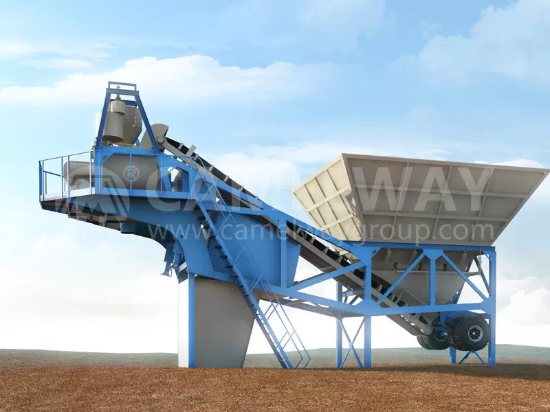 Mini mobile concrete mixing plant for sale in Kenya 