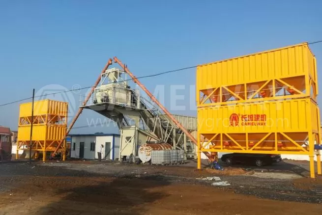 Mobile Batching Plant With horizontal Cement Silo